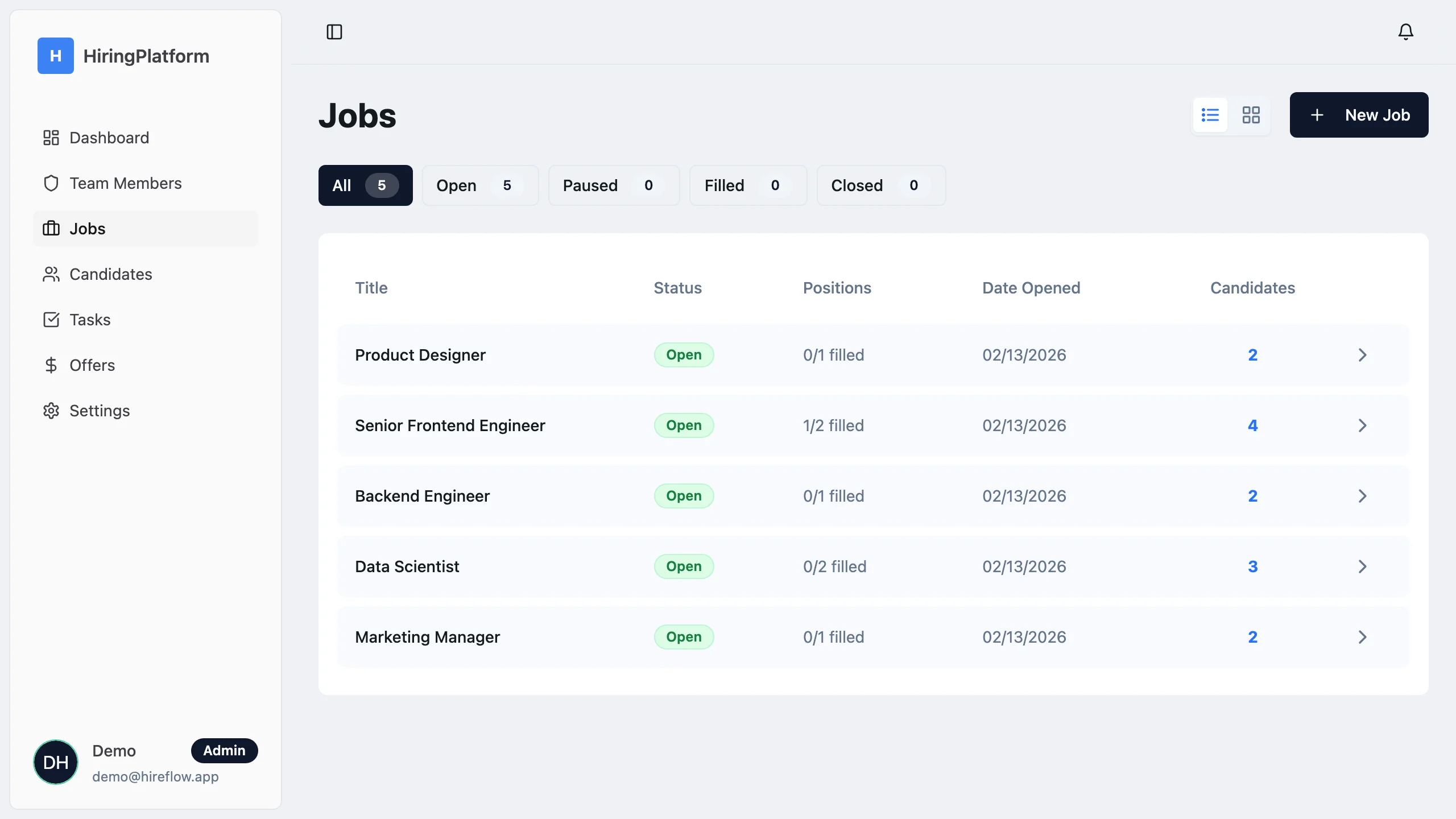 Loading preview of HireFlow - Full-Stack Applicant Tracking System Template